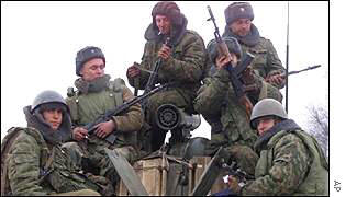 Russian soldiers in Grozny
